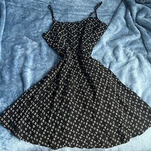 Black dress with white patterns. Good summer outfit. worn once
